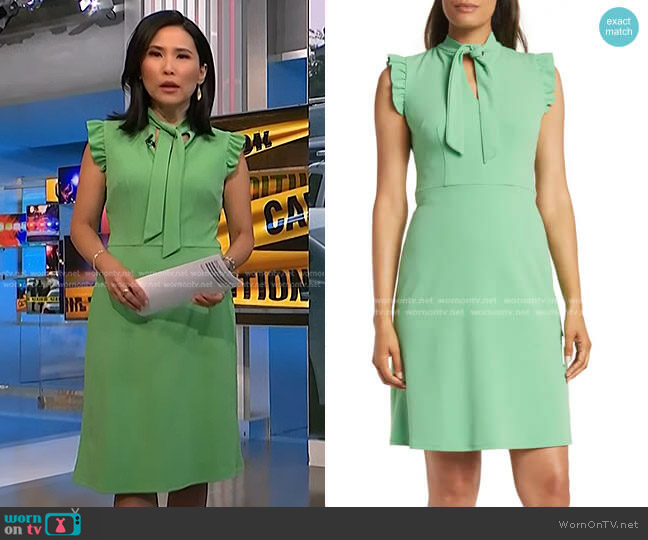 WornOnTV: Vicky’s green tie neck dress on NBC News Daily | Vicky Nguyen ...