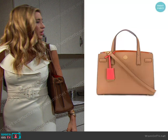 Tory Burch Walker Satchel Tote worn by Sloan Peterson (Jessica Serfaty) on Days of our Lives