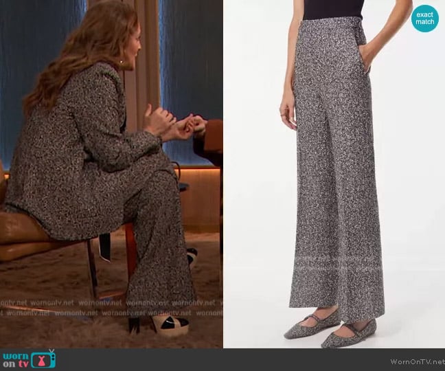 Caroline Herrera Tweed Straight Leg Pants worn by Drew Barrymore on The Drew Barrymore Show