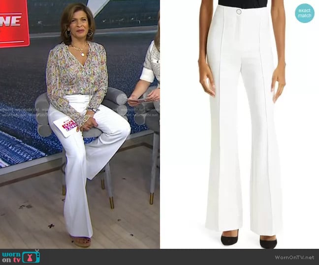 WornOnTV: Hoda’s floral blouse and white flare pants on Today | Hoda ...