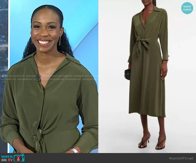 Vince Tie-Front Stretch-Jersey Shirt Dress worn by Blayne Alexander on Today