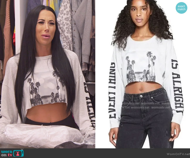 Wild Fable Printed Crop Top worn by  on The Real Housewives of New Jersey