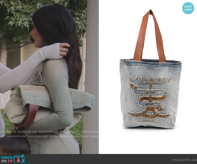 Y/Project Blue Paris Best Tote worn by Kylie Jenner (Kylie Jenner) on The Kardashians