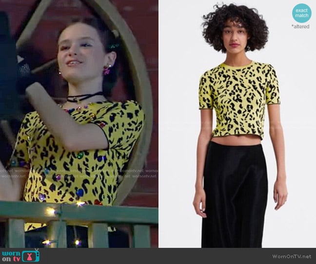 Zara Animal Print Stretch T-Shirt worn by Winnie Webber (Shiloh Verrico) on Bunkd