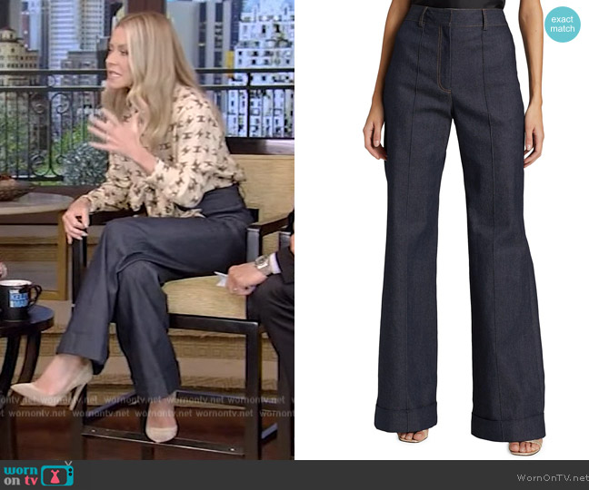 WornOnTV: Kelly’s printed tie neck blouse on Live with Kelly and Mark ...