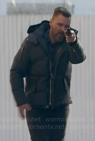 Adam’s grey padded jacket on Chicago PD