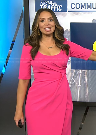 Adelle’s pink scoop neck dress on Today