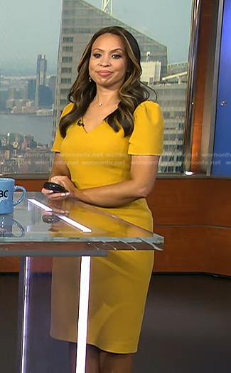 Adelle's yellow v-neck sheath dress on Today