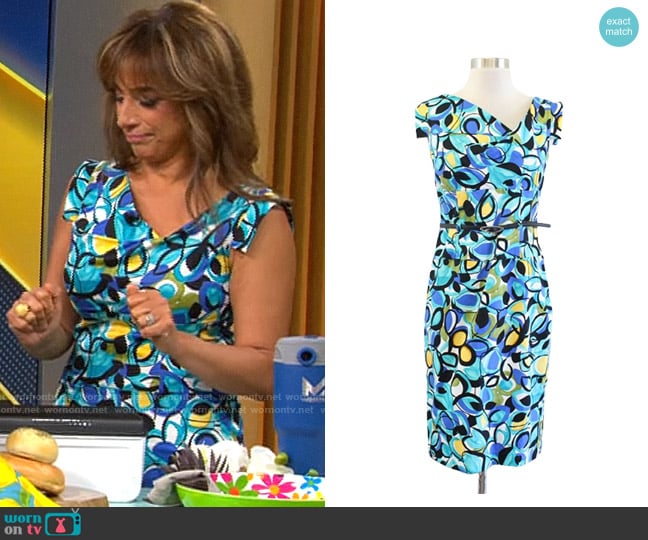 Adrianna Papell Abstract Print Dress worn by Michelle Miller on CBS Mornings