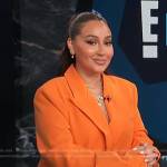 Adrienne’s orange oversized blazer on E! News