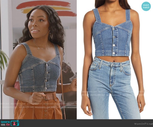 AG Jeans Hebe Top worn by Asjha Cooper (Asjha Cooper) on All American