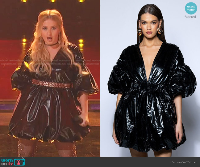 Akira Superstar- Metallic V-neck Mini Dress worn by Ana Heichel on The Voice