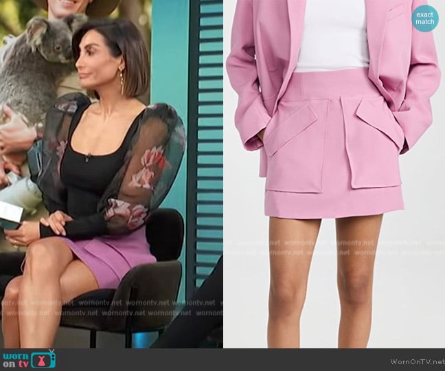 Aknvas Cherry Skirt worn by Mazza Lopez on Access Hollywood