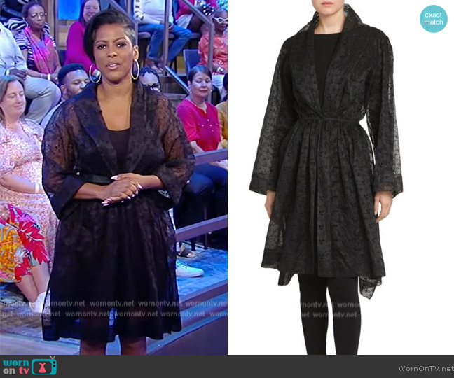 WornOnTV: Tamron’s black sheer floral dress on Tamron Hall Show ...