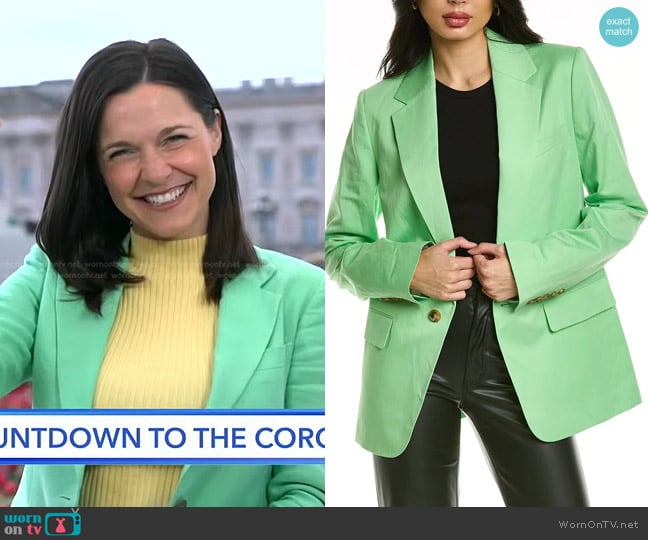 A.L.C. Ridley Cotton-Linen Blazer Jacket worn by Maggie Rulli on Good Morning America