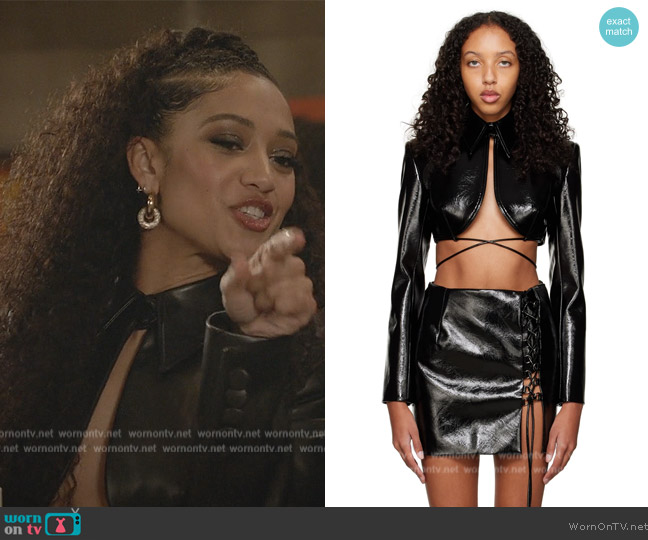 Olivia’s cropped leather jacket on All American