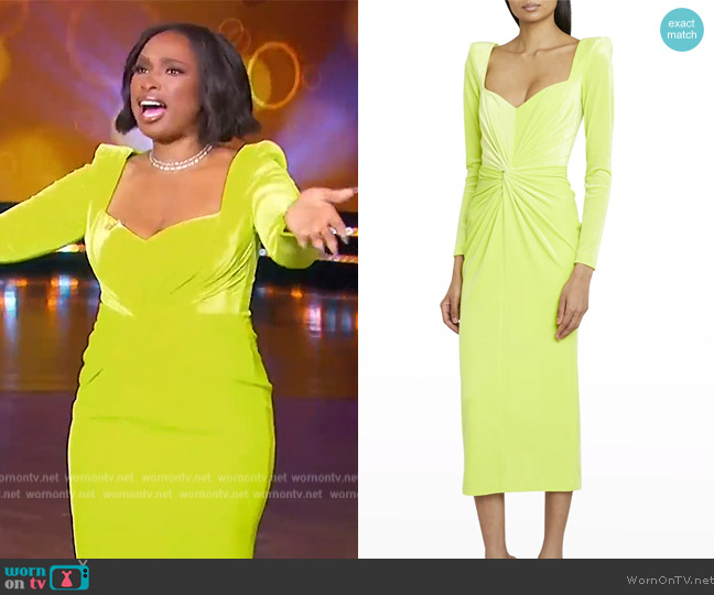 WornOnTV: Jennifer’s yellow velvet twisted dress on The Jennifer Hudson ...