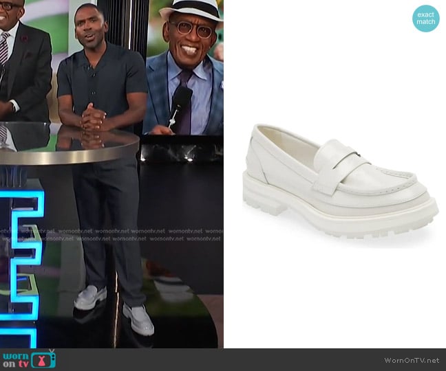 Alexander McQueen The Seam Lug Sole Penny Loafer worn by Justin Sylvester on E! News