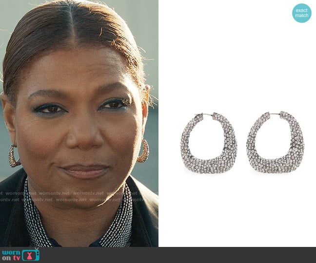 Alexander McQueen Pavé Freeform Hoop Earrings worn by Robyn McCall (Queen Latifah) on The Equalizer