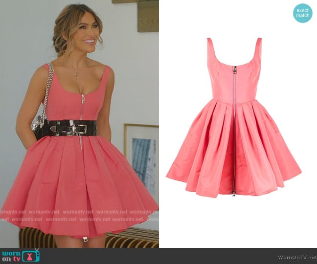 Alexander McQueen Zip-detail mini dress worn by Chrishell Stause on Selling Sunset