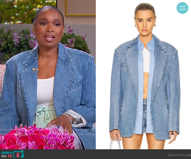 Alexander Wang Double Breasted Boxy Blazer worn by Jennifer Hudson on The Jennifer Hudson Show