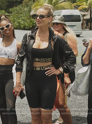WornOnTV: Alexia's black logo trim sports top and biker shorts on The Real  Housewives Ultimate Girls Trip