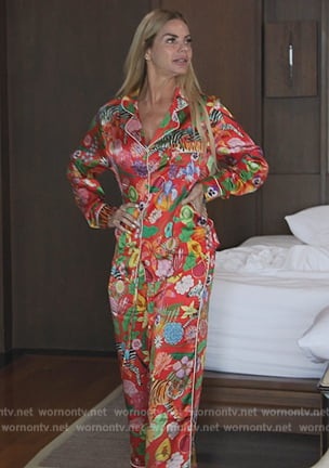 Alexia’s red floral print pajamas on The Real Housewives Ultimate Girls Trip