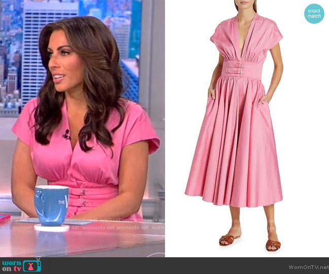 WornOnTV: Meghan’s navy split cuff dress on The View | Meghan McCain ...