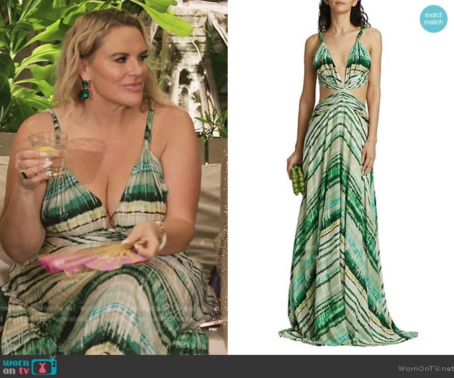 Alexis Siena Printed Open-Back Gown worn by  on The Real Housewives Ultimate Girls Trip