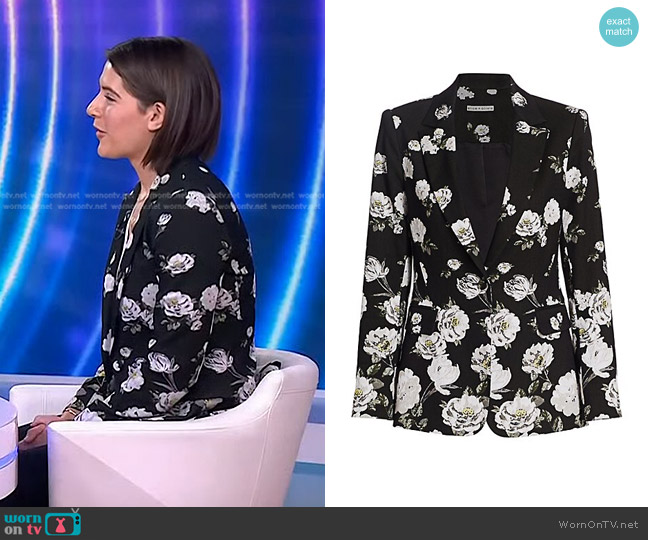 Alice + Olivia Macey Fitted Floral Blazer worn by Daryn Carp on Today