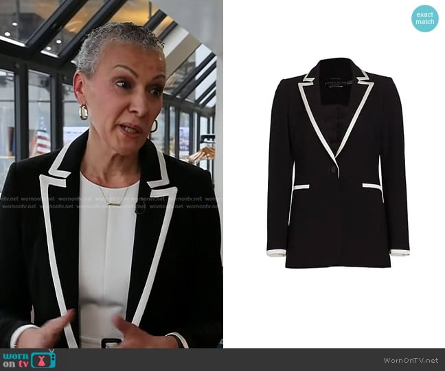 Alice + Olivia Breann Piped Fitted Blazer worn by Dr. Sharon Malone on Today