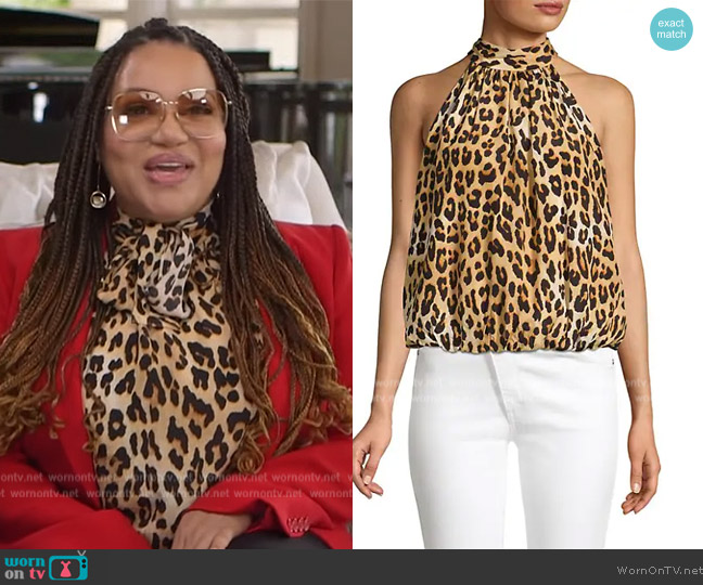 WornOnTV: Cheryl James’s leopard print top and red blazer on Tamron ...