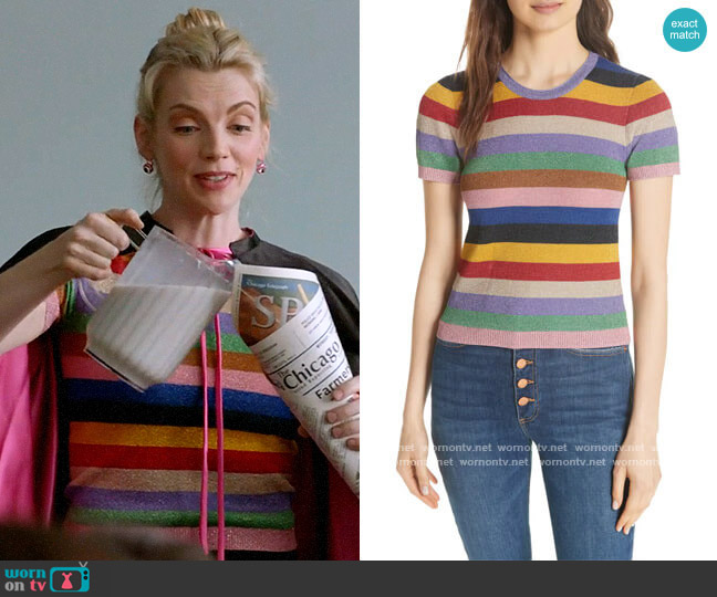 Alice + Olivia Baylor Stripe Top worn by Sylvie Brett (Kara Killmer) on Chicago Fire