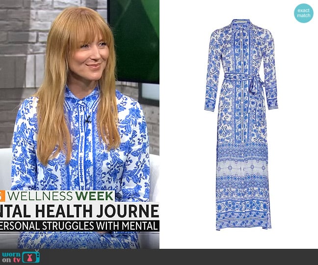 Alice + Olivia Chassidy Dress in Greek Tile worn by Jewel on CBS Mornings