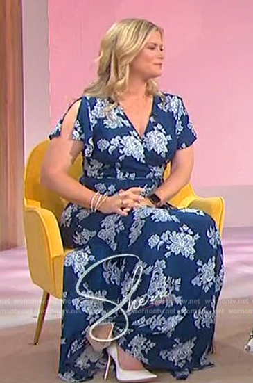 Alison Sweeney's blue floral print dress on Sherri