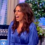 Alyssa’s blue smocked mini dress on The View