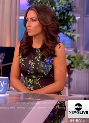 Alyssa's black floral print mini dress on The View