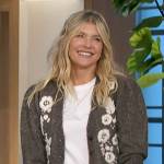 Amanda’s gray floral cardigan on The Talk