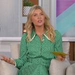 Amanda’s green floral print belted dress on The Talk