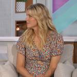 Amanda’s floral print ring detail mini dress on The Talk