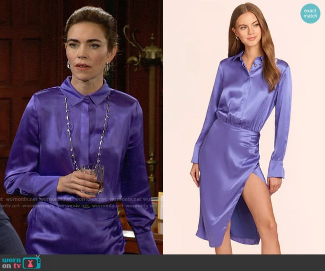 Amanda Uprichard Sheltan Dress in Wisteria worn by Victoria Newman (Amelia Heinle) on The Young and the Restless