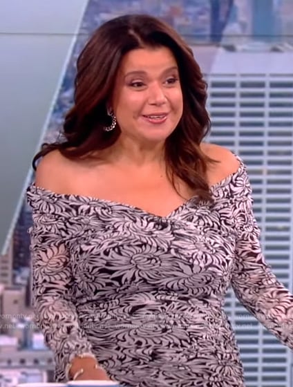 Ana's floral print gathered dress on The View