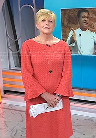 Anne Thompson’s orange waffle bell sleeve dress on Today