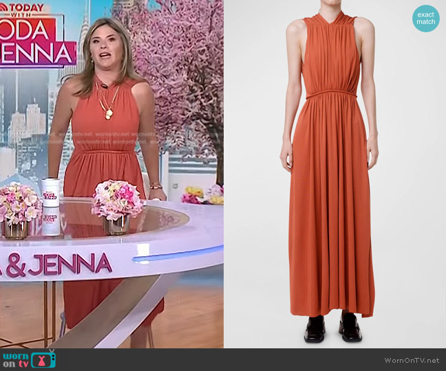 WornOnTV: Jenna’s orange gathered dress on Today | Jenna Bush Hager ...