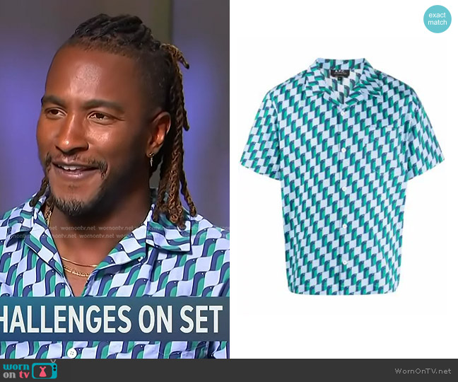 WornOnTV: Scott’s blue geometric print shirt on Access Hollywood ...