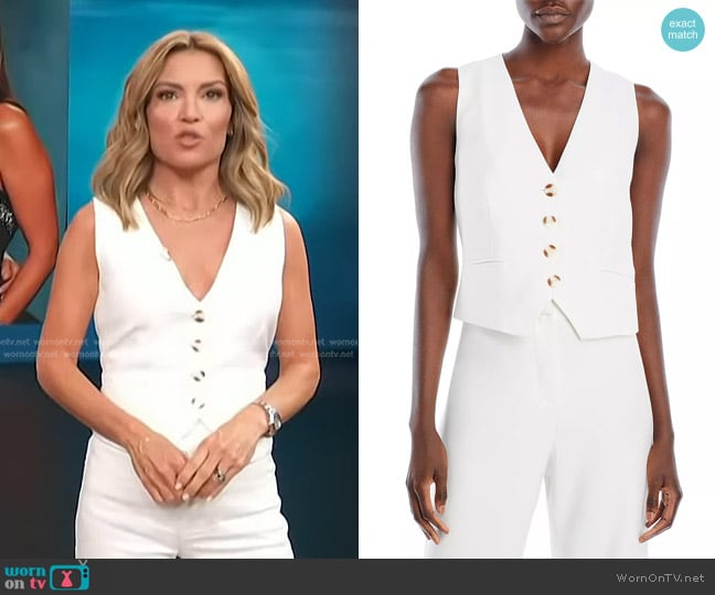 Aqua V Neck Vest worn by Kit Hoover on Access Hollywood