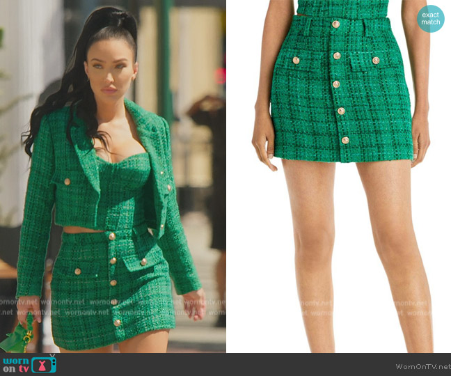 WornOnTV: Bre’s green tweed jacket and mini skirt on Selling Sunset ...