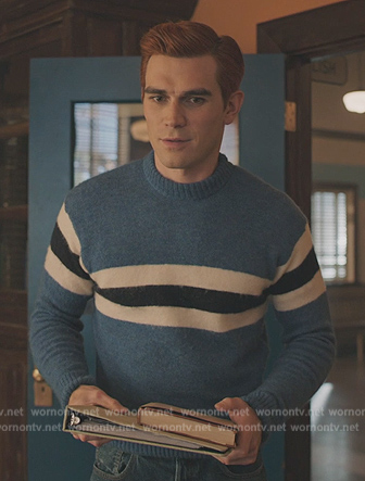 Archie’s blue stripe sweater on Riverdale