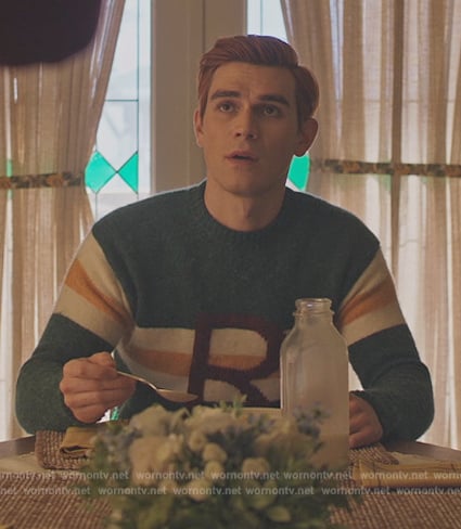 Archie’s green stripe sweater on Riverdale