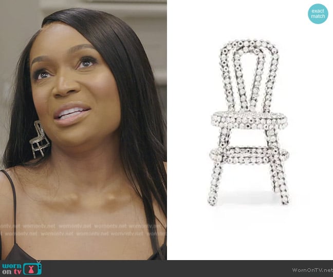 Area Crystal-embellished Chair Earring worn by Marlo Hampton on The Real Housewives of Atlanta